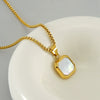 Wholesale Titanium Steel 316L Stainless Steel Geometric Pendant Necklace For Women Light Luxury With Natural Gold Sand