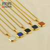 Wholesale Titanium Steel 316L Stainless Steel Geometric Pendant Necklace For Women Light Luxury With Natural Gold Sand