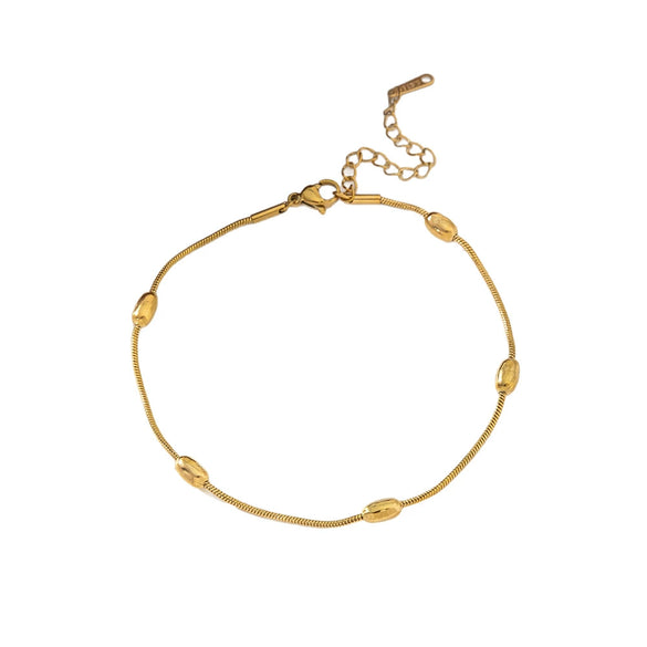 Wholesale Titanium Steel Stainless Steel Round Bead Electroplated Clavicle Necklace For Women