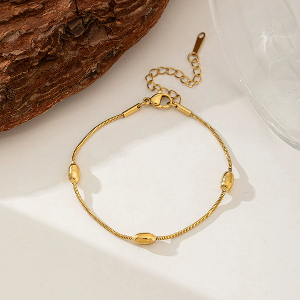 Wholesale Titanium Steel Stainless Steel Round Bead Electroplated Clavicle Necklace For Women