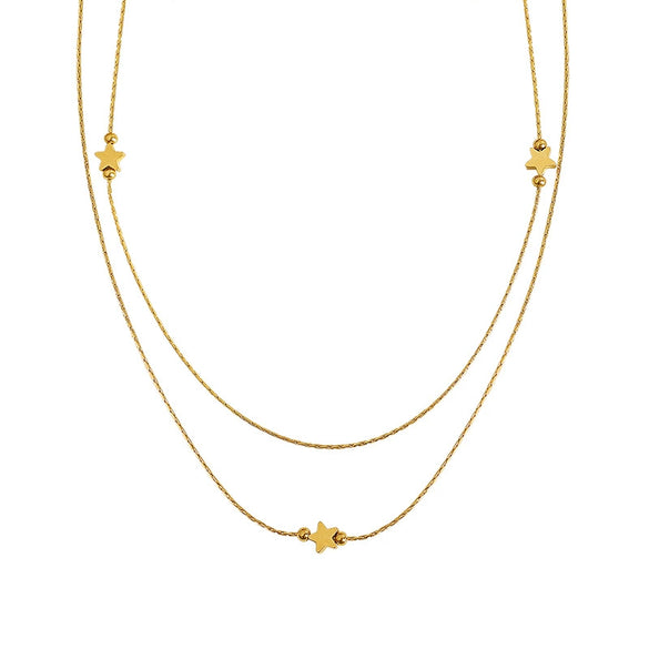 Wholesale 316L Stainless Steel Star Necklace For Women Electroplated Retro Simple Design