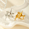 Wholesale Titanium Steel Star Shaped Open Adjustable Ring With Electroplating Design In Cold Style