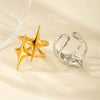 Wholesale Titanium Steel Star Shaped Open Adjustable Ring With Electroplating Design In Cold Style