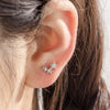 Wholesale Titanium Steel Star Shaped Perforated Earrings With Zirconia For Women Fairy Style
