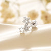 Wholesale Titanium Steel Star Shaped Perforated Earrings With Zirconia For Women Fairy Style