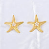 Wholesale Titanium Steel Starfish Earrings For Female With Animal Pattern And Electroplating Design Exaggerated Retro Style