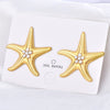 Wholesale Titanium Steel Starfish Earrings For Female With Animal Pattern And Electroplating Design Exaggerated Retro Style