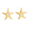 Wholesale Titanium Steel Starfish Earrings For Female With Animal Pattern And Electroplating Design Exaggerated Retro Style