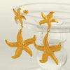 Wholesale 316L Stainless Steel Starfish Pendant Earrings Animal Style Electroplated Jewelry For Women