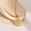Wholesale Titanium Steel Sunflower Necklace Electroplated O Chain For Women Light Luxury Versatile Style