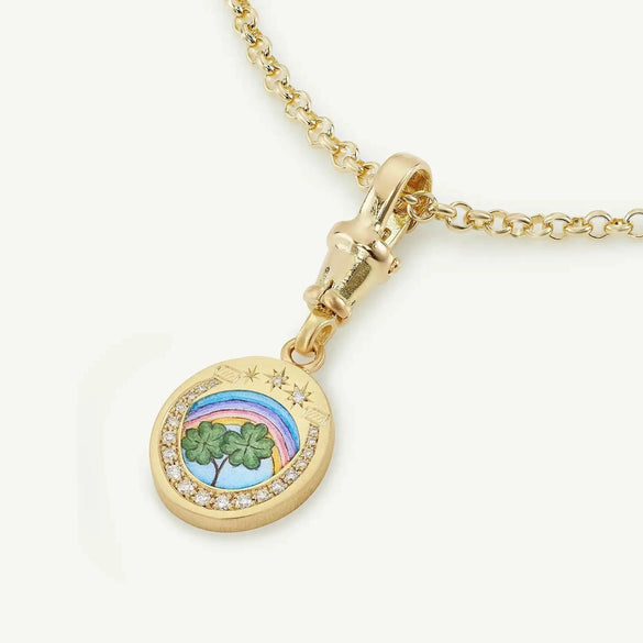 Wholesale Titanium Steel Tarot Series Necklace Set With Diamonds Heart Shape Mixed Gemstone Setting For Women Retro Style O Word Chain
