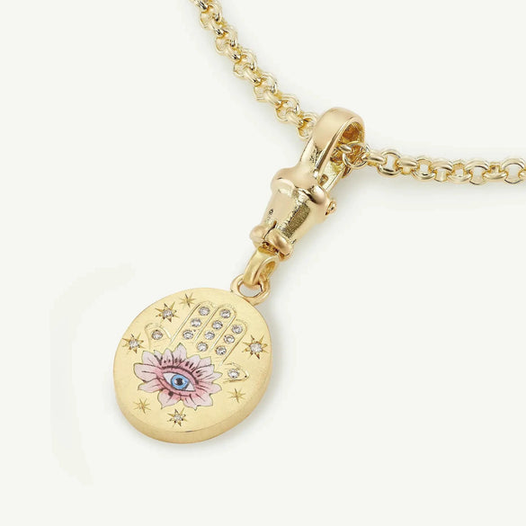 Wholesale Titanium Steel Tarot Series Necklace Set With Diamonds Heart Shape Mixed Gemstone Setting For Women Retro Style O Word Chain