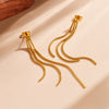 Wholesale Titanium Steel Tassel Earrings Geometric Style Vacuum Electroplated
