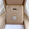 Wholesale Titanium Steel Three Dimensional Flower Geometric Style Electroplated Necklace For Unisex
