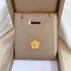 Wholesale Titanium Steel Three Dimensional Flower Geometric Style Electroplated Necklace For Unisex