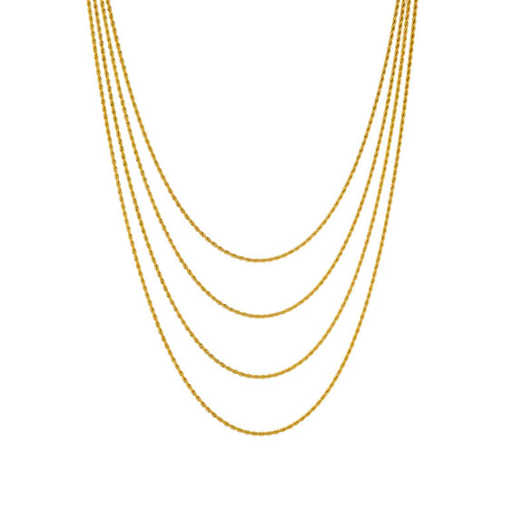 Wholesale Titanium Steel Twist Chain Multilayer Stacking Necklace Punk Hiphop Retro Style Electroplated