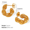Wholesale 316L Stainless Steel U Shape Fashion Classic Earrings With 18K Gold Plated Electroplating For Women