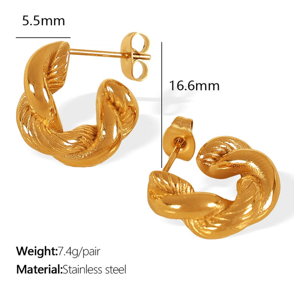 Wholesale 316L Stainless Steel U Shape Fashion Classic Earrings With 18K Gold Plated Electroplating For Women
