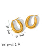 Wholesale Titanium Steel U Shaped Geometric Earrings With Electroplating For Women