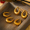 Wholesale 316L Stainless Steel U Shaped Geometric Niche Style Earrings With Gold Plated Treatment