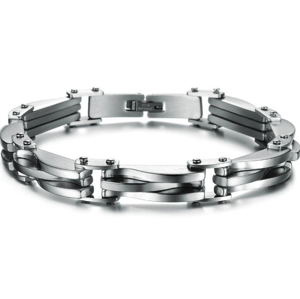Wholesale Titanium Steel Unisex Bracelet With Geometric Design And Diamond Texture