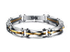 Wholesale Titanium Steel Unisex Bracelet With Geometric Design And Diamond Texture