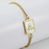 Wholesale 316L Stainless Steel Unisex Bracelet With Natural Shell And Letter Pattern Gold Inlaid
