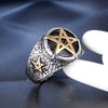 Wholesale Titanium Steel Unisex Geometric Fivepointed Star Ring With Electroplating
