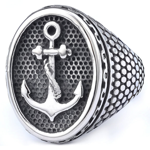 Wholesale Titanium Steel Unisex Retro Personality Polish Ring