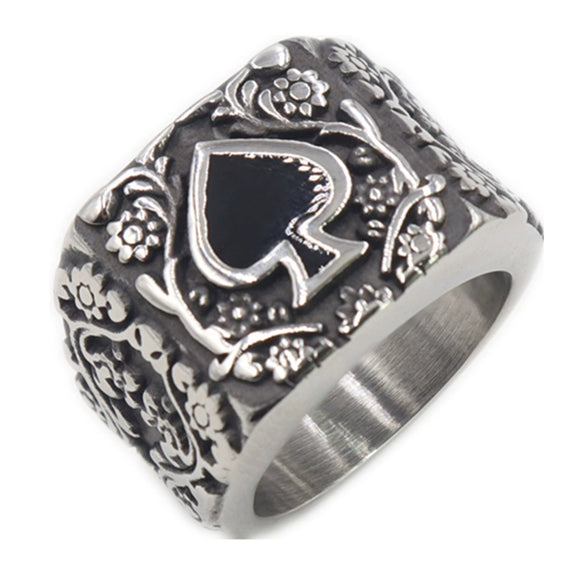 Wholesale Titanium Steel Unisex Ring Personality Retro Black Peach Epoxy Carved Dripping Oil Geometric Style