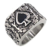 Wholesale Titanium Steel Unisex Ring Personality Retro Black Peach Epoxy Carved Dripping Oil Geometric Style
