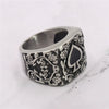 Wholesale Titanium Steel Unisex Ring Personality Retro Black Peach Epoxy Carved Dripping Oil Geometric Style