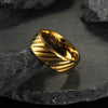Wholesale Titanium Steel Unisex Ring With Geometric Pattern And Electroplating Treatment