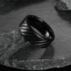 Wholesale Titanium Steel Unisex Ring With Geometric Pattern And Electroplating Treatment