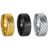 Wholesale Titanium Steel Unisex Ring With Geometric Pattern And Electroplating Treatment