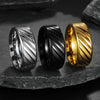 Wholesale Titanium Steel Unisex Ring With Geometric Pattern And Electroplating Treatment