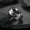 Wholesale Titanium Steel Unisex Ring With Geometric Pattern And Electroplating Treatment