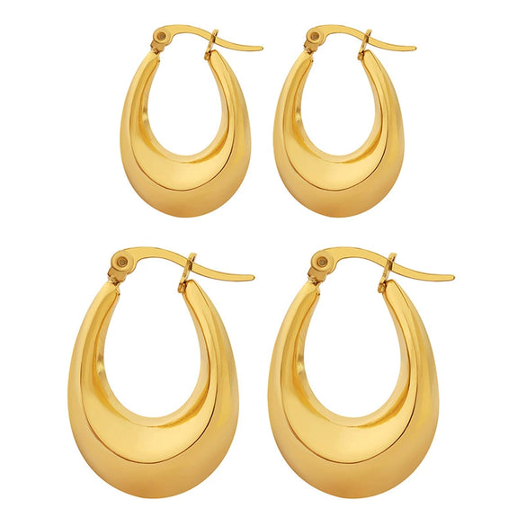Wholesale 316L Stainless Steel Ushape Electroplated Earrings For Women
