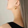 Wholesale 316L Stainless Steel Ushape Electroplated Earrings For Women