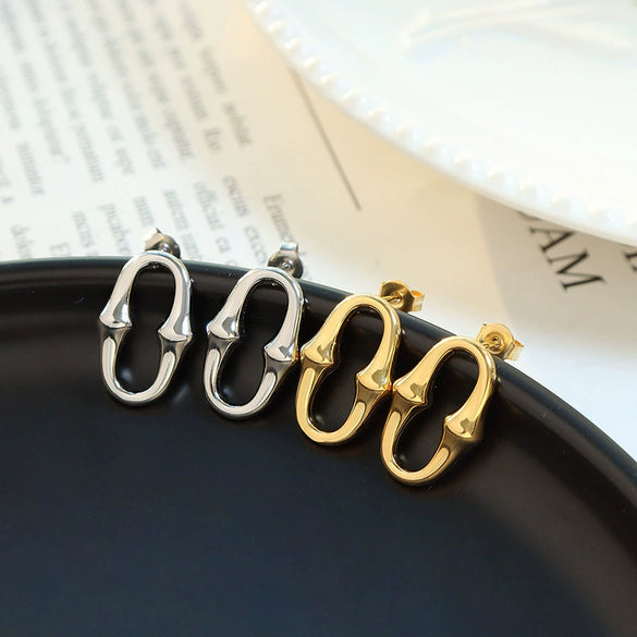 Wholesale Titanium Steel Ushape Geometric Earrings For Women