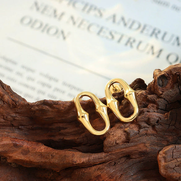 Wholesale Titanium Steel Ushape Geometric Earrings For Women