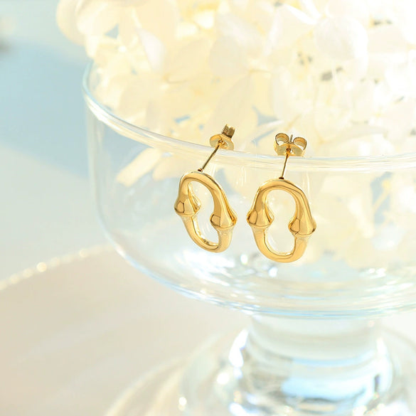 Wholesale Titanium Steel Ushape Geometric Earrings For Women