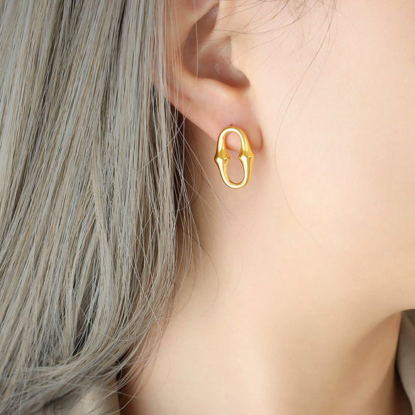 Wholesale Titanium Steel Ushape Geometric Earrings For Women