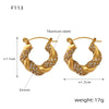 Wholesale Titanium Steel Ushape Geometric Retro Gold Inlaid Zircon Earrings For Women Electroplated