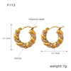 Wholesale Titanium Steel Ushape Geometric Retro Gold Inlaid Zircon Earrings For Women Electroplated
