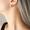 Wholesale Titanium Steel Ushape Geometric Retro Gold Inlaid Zircon Earrings For Women Electroplated