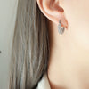 Wholesale Titanium Steel Ushape Geometric Retro Gold Inlaid Zircon Earrings For Women Electroplated