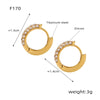 Wholesale Titanium Steel Ushape Geometric Retro Gold Inlaid Zircon Earrings For Women Electroplated