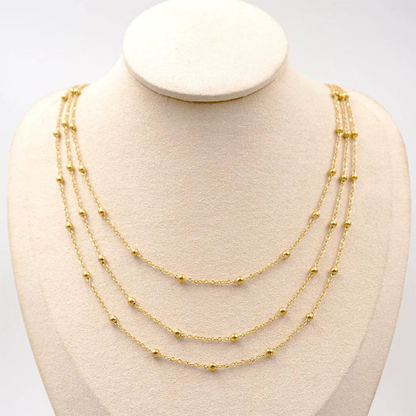 Wholesale Titanium Steel Ushaped Bead Chain Necklace Retro Style Electroplated For Women