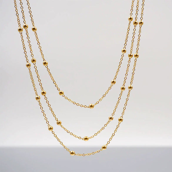 Wholesale Titanium Steel Ushaped Bead Chain Necklace Retro Style Electroplated For Women